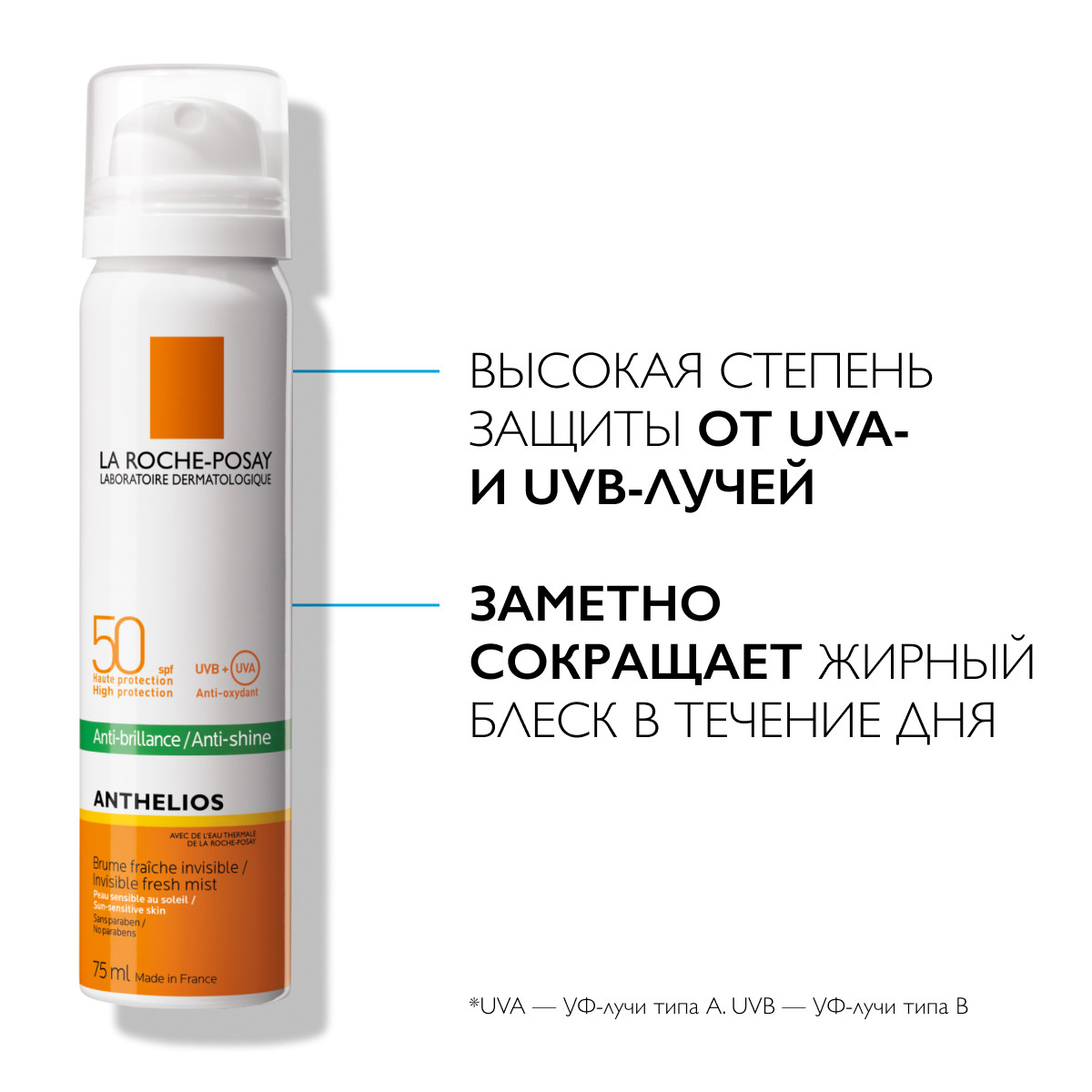 Ля Рош-Позе Антгелиос спрей-вуаль матирующий XL SPF50+ 75мл