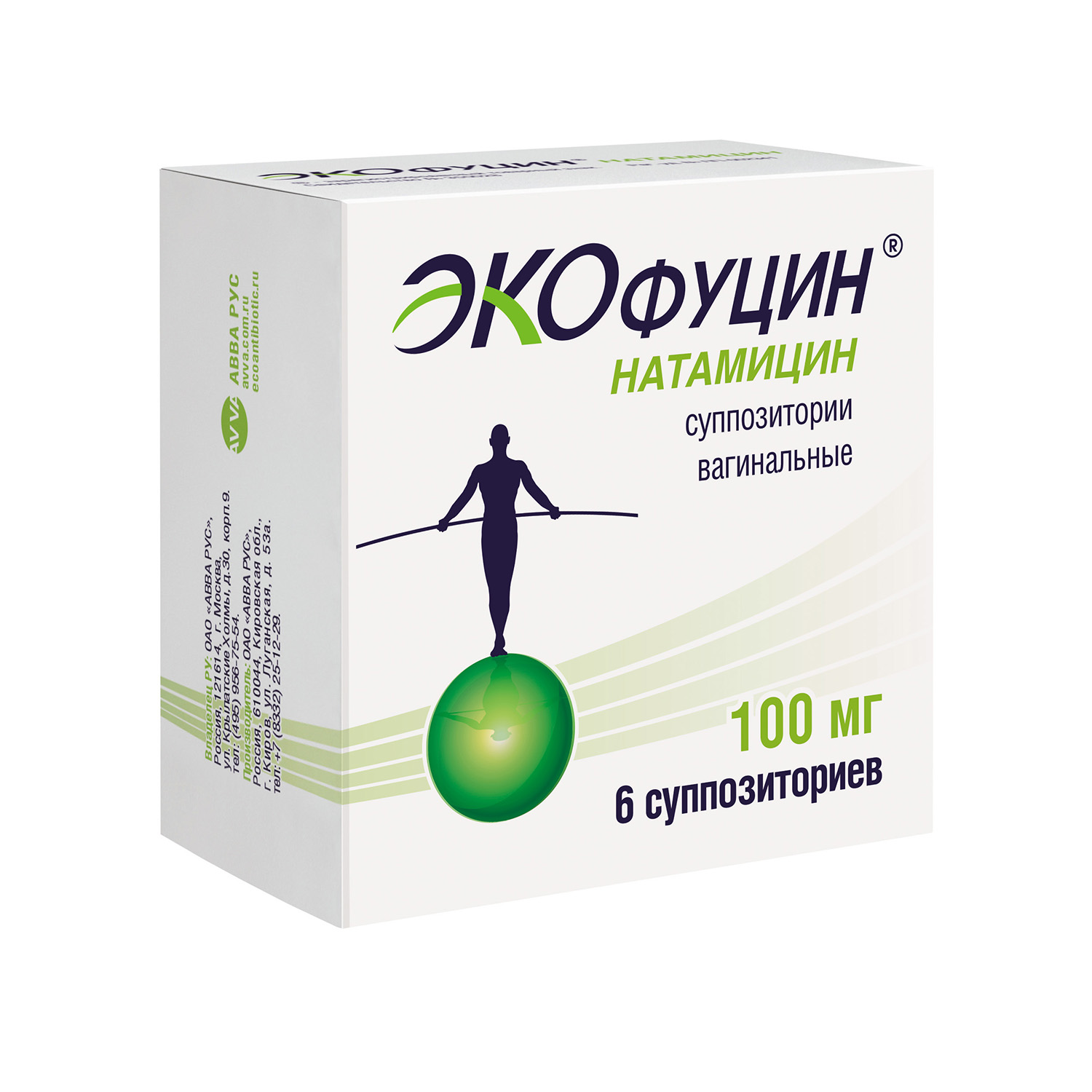 Экофуцинсуппозитории вагинальные 100мг № 6