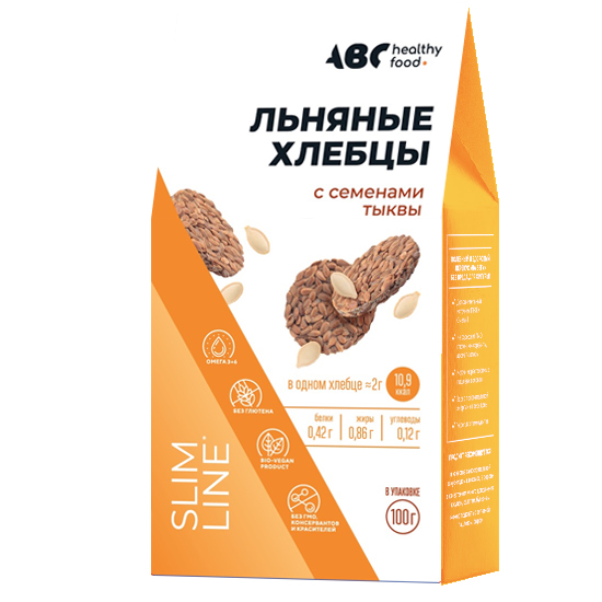 АВС хэлси фуд хлебцы льняные с семенами тыквы 100г