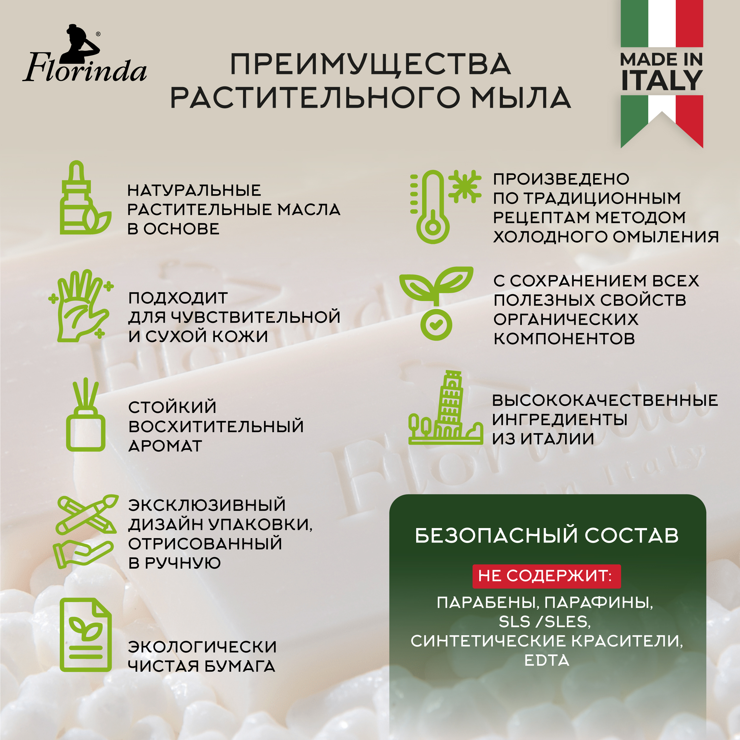 Флоринда мыло бергамот 200г