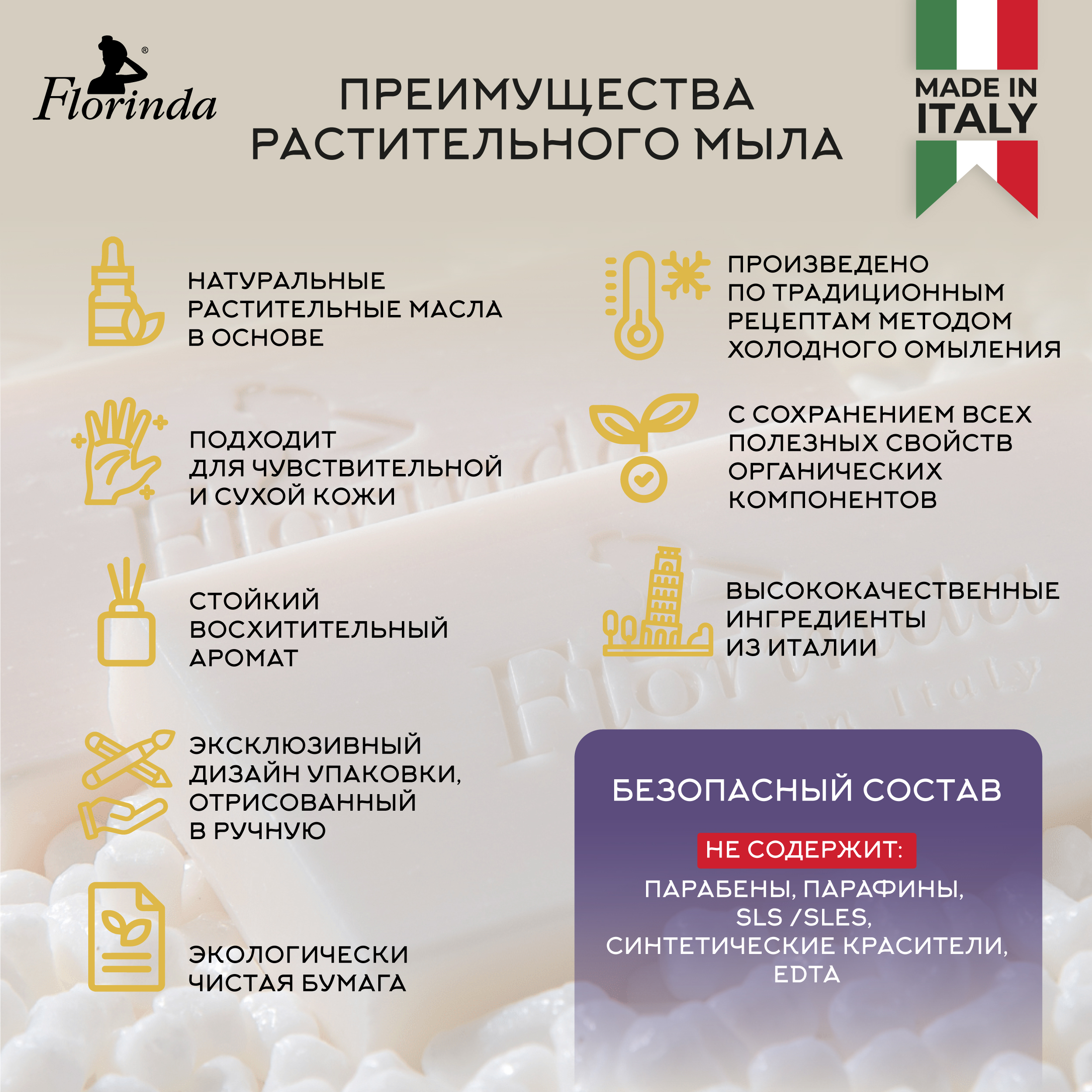 Флоринда мыло виноград и черника 200г