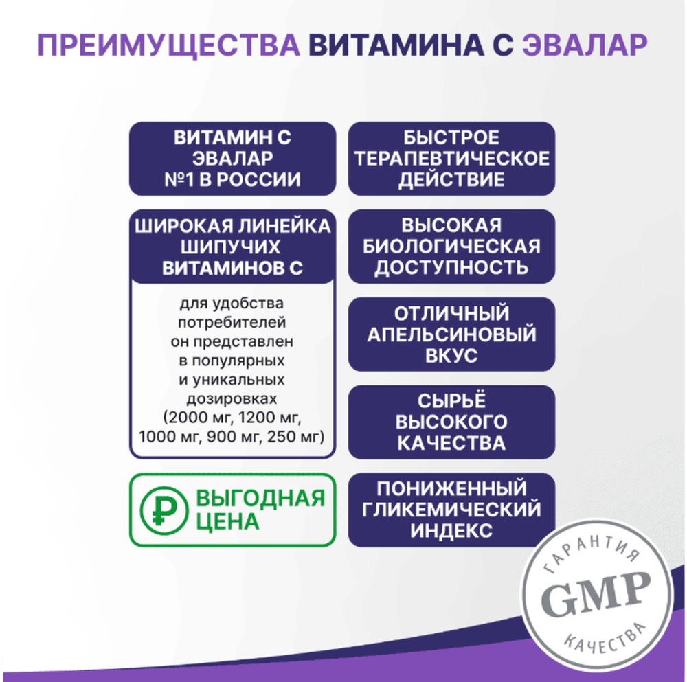 Витамин С таблетки шипучие 1200мг № 20