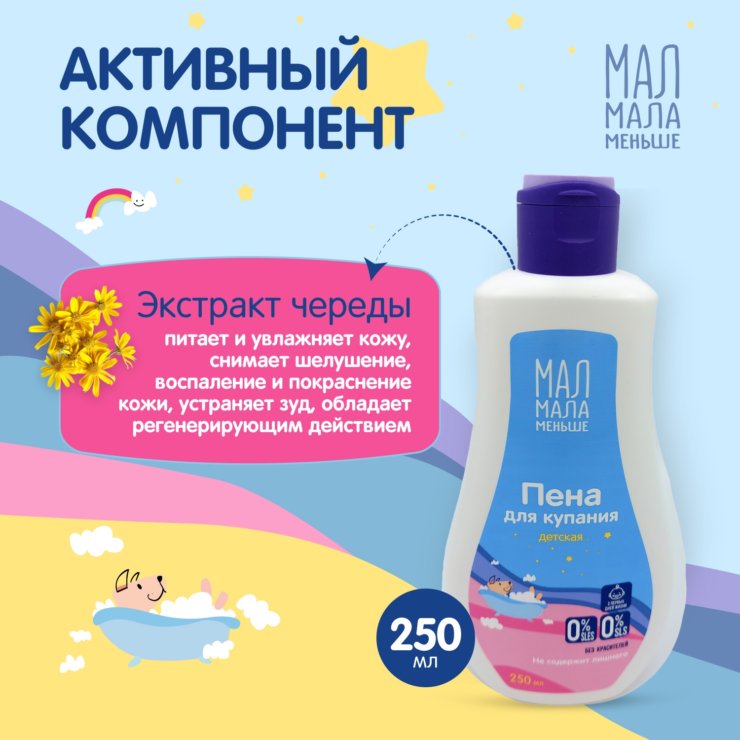 Мал Мала Меньше пена для купания 250мл