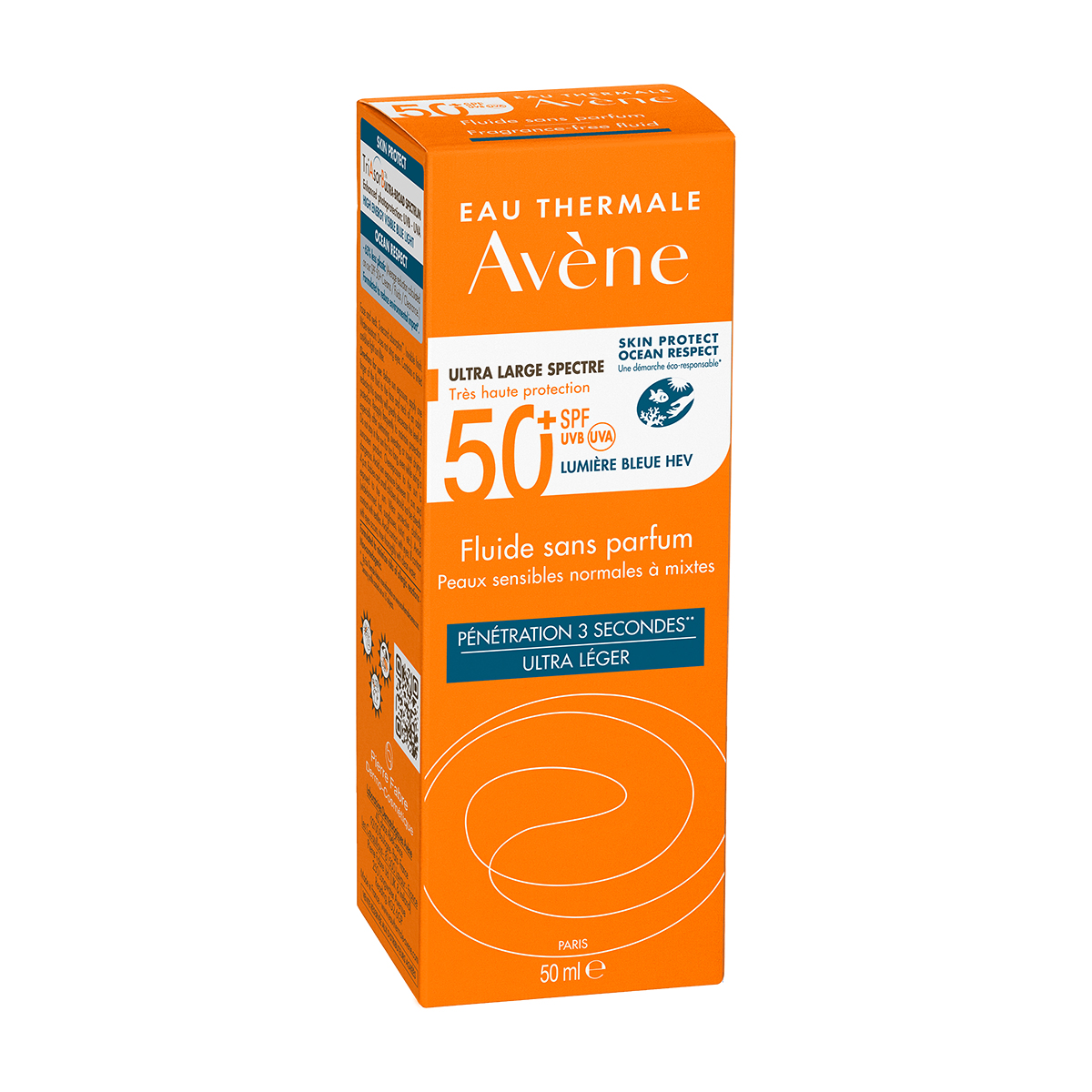 Авен Солнцезащитный флюид SPF50+ без отдушек 50мл