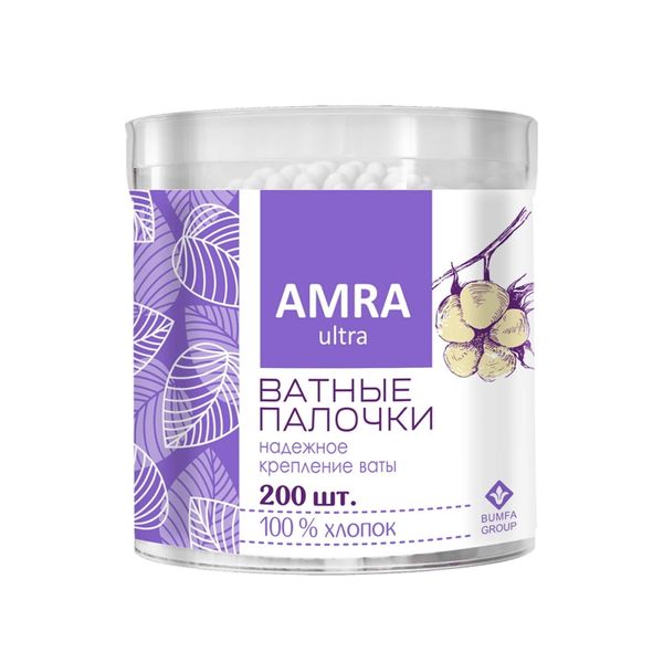 Амра палочки ватные банка № 200   цилиндр