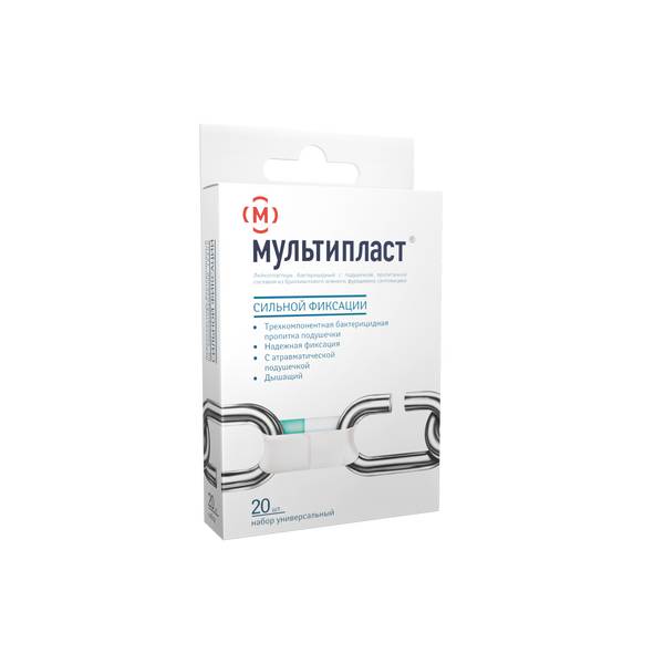 Мультипласт лейкопластырь бактерицид. сил. фикс. № 20   белый
