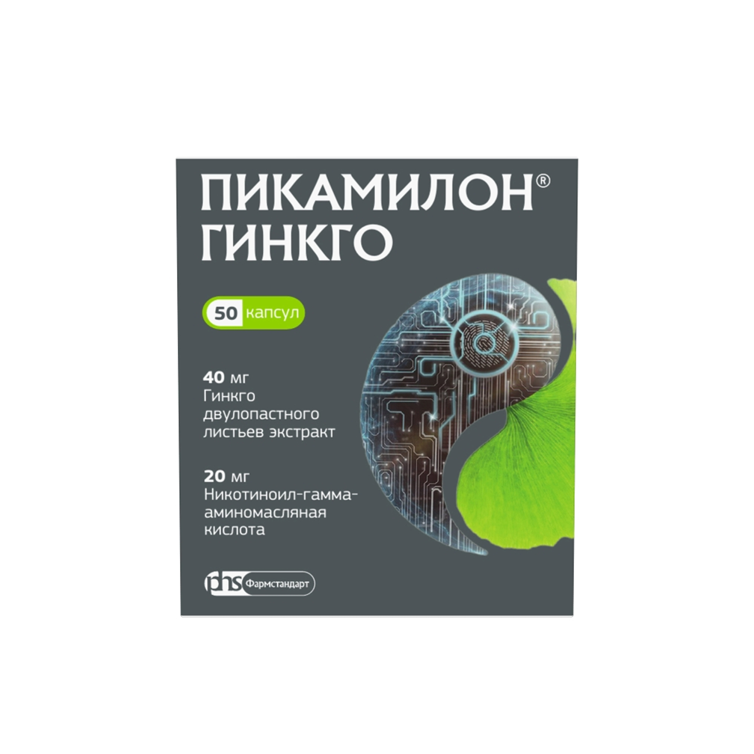 Пикамилон Гинкго капсулы 40мг+20мг № 50