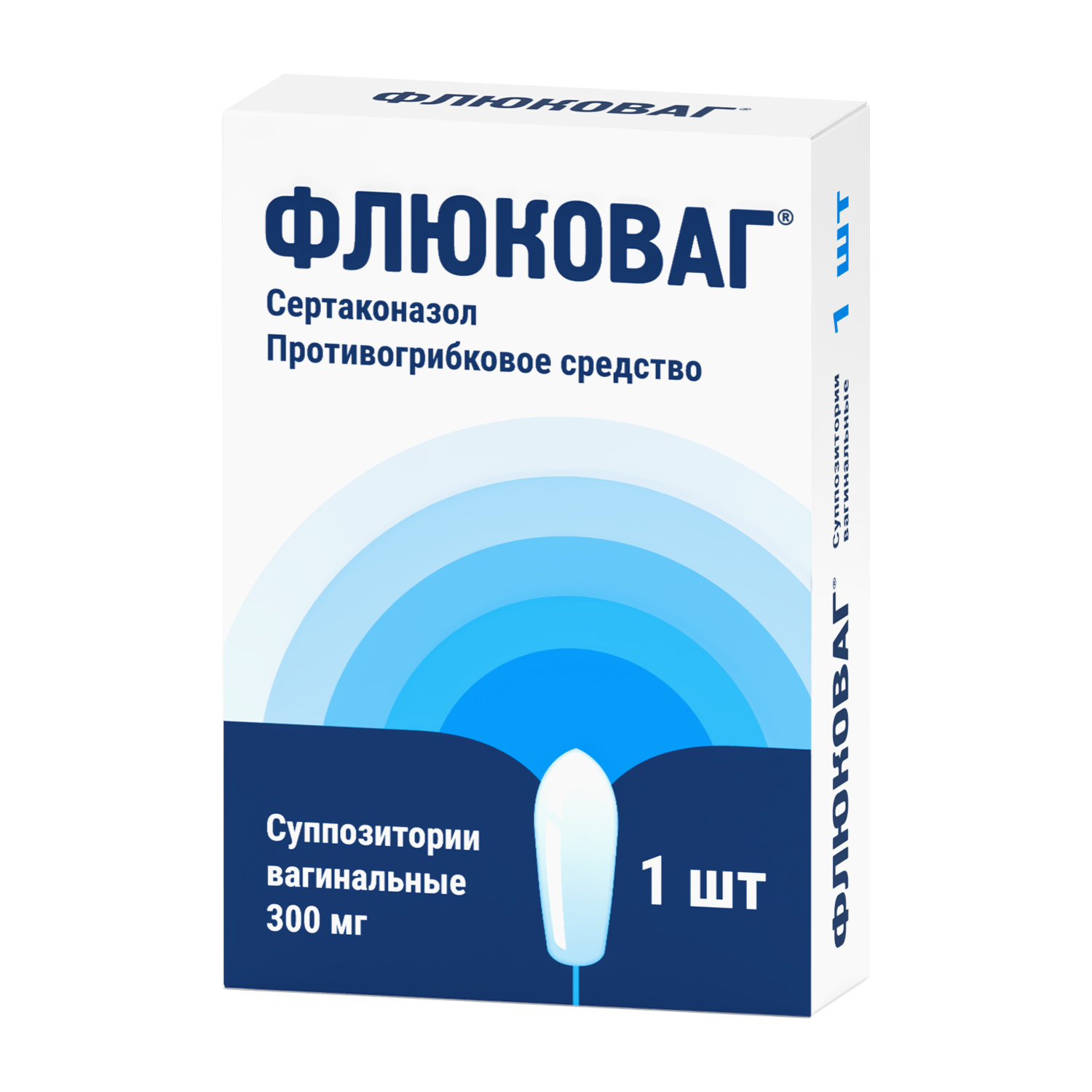 Флюковаг суппозитории вагинальные 300мг № 1
