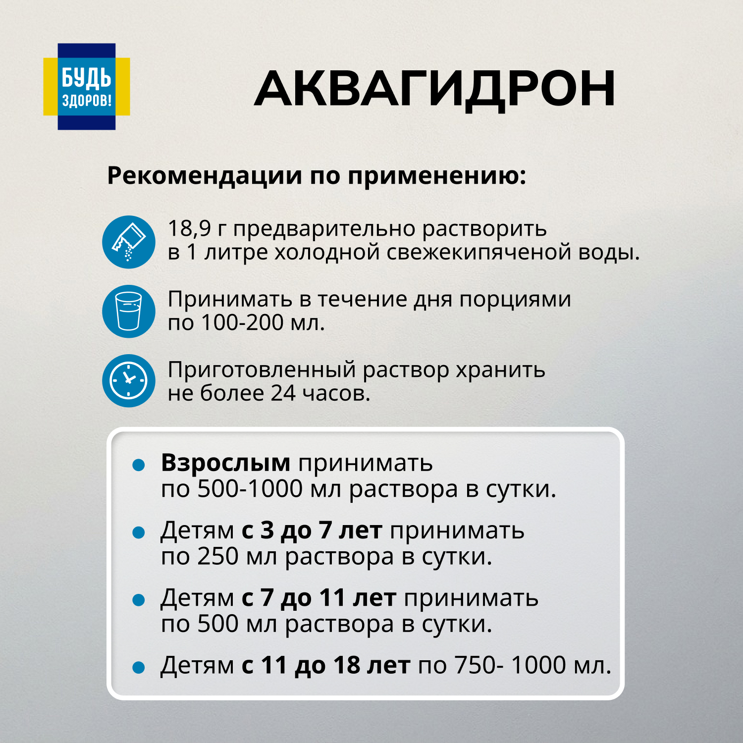 Будь Здоров  Аквагидрон саше 18,9г № 5