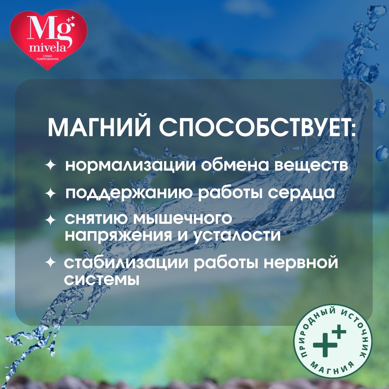 Ригла вода минеральная Мивела Mg++ природ.питьевая лечеб.-столов.слабогаз. 0,5л