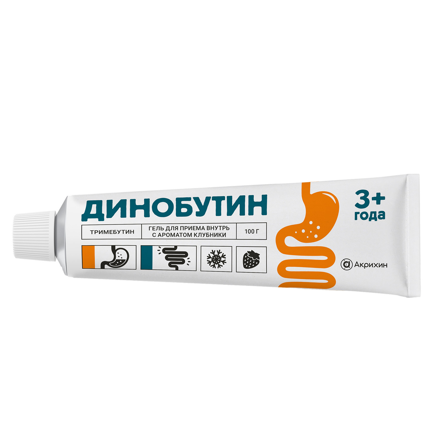 Динобутин гель для приема внутрь с ароматом клубники 8,9мг г туба 100г+ложка дозированная №1