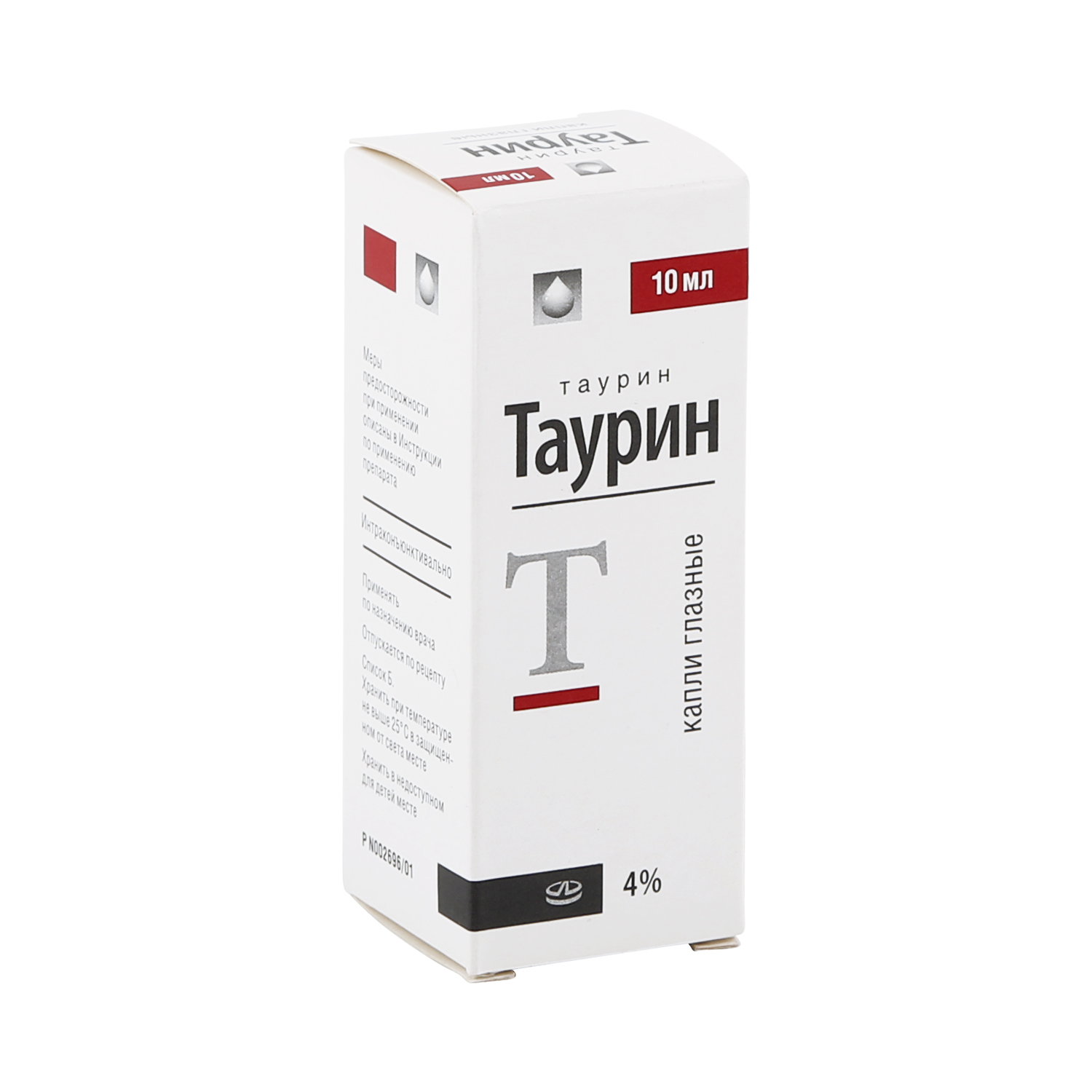 Таурин капли глазные 4% 10мл