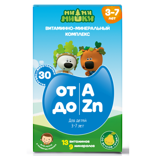 Ми-Ми-Мишки витаминно-минеральный комплекс для детей 3-7 лет от А до Zn жев.таблетки 860мг № 30 БАД