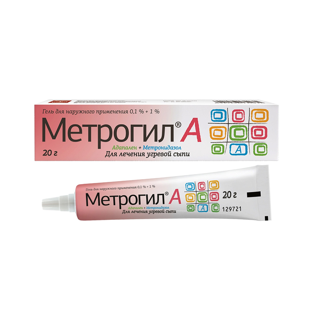 Метрогил А гель для нар прим от угревой сыпи 0,1% +1% 20г