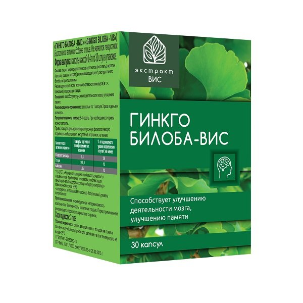 ВИС гинкго билоба капсулы 0,4г № 30 БАД