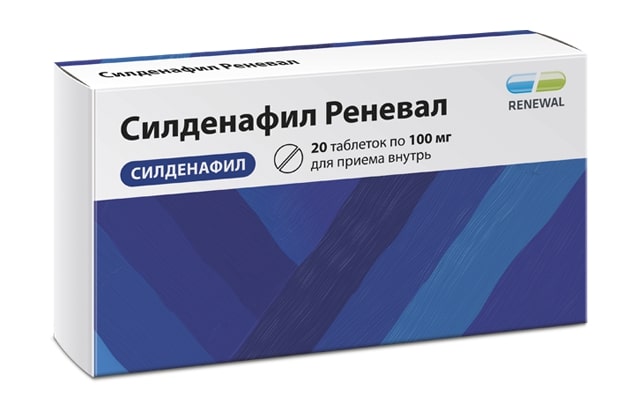 Силденафил Реневал таблетки покрытые оболочкой пленочной 100мг № 20