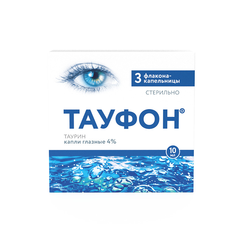 Тауфон капли глазные 4% флакон-капельница 10мл № 3